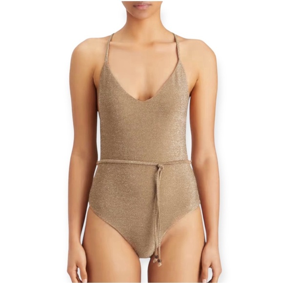 Scotch & Soda Metallic Swimsuit One-piece With Tie Size S - Picture 1 of 12